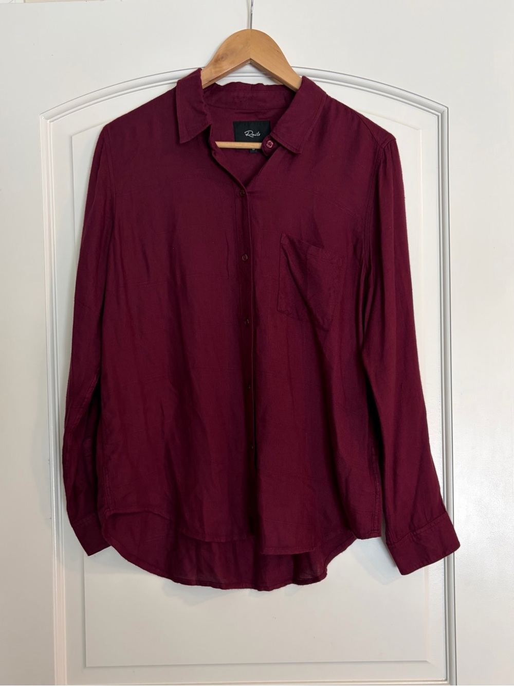 Rails Burgundy Long-sleeve Button-down Lightweight Cozy Shirt Size M